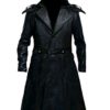GENUSKIN Men's Assassin Genuine Sheepskin Leather Trench Long Coat