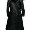 GENUSKIN Men's Assassin Genuine Sheepskin Leather Trench Long Coat - Image 2