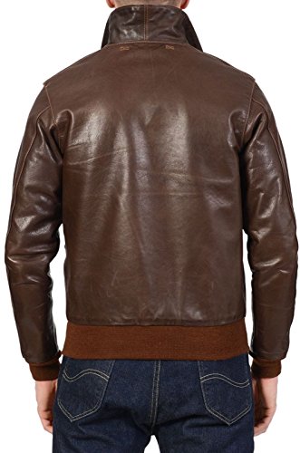 Aviator A-2 Brown Real Cowhide Leather Bomber Flight Pilot Jacket ...