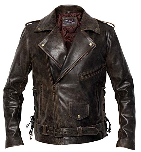 Distressed Brando Retro Vintage Cowhide Leather Jacket – GENUSKIN