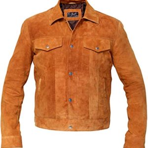 SleekHides Mens Fashion Distressed Artificial Leather Coat 